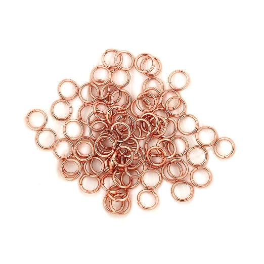 Rose Gold Stainless Steel Jump Rings 7mm x 1mm - Open 18 Gauge - 50 Rings - J104