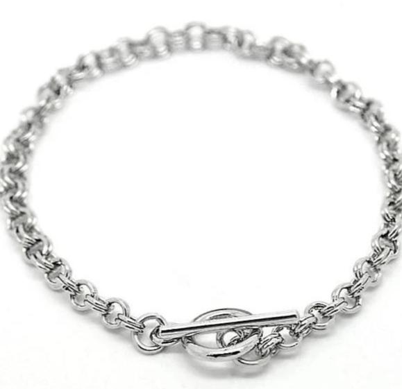 Bracelet chaîne câble argenté 8,5" - 1,5 mm - 1 bracelet - N024
