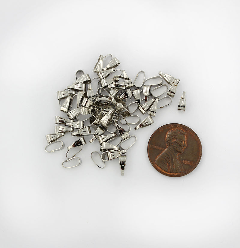 Stainless Steel Pinch Bail - 7mm x 3mm - 50 Pieces - FD419
