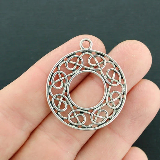 4 Celtic Knot Antique Silver Tone Charms - SC510