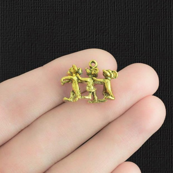 5 Three Blind Mice Antique Gold Tone Charms 3D - GC150
