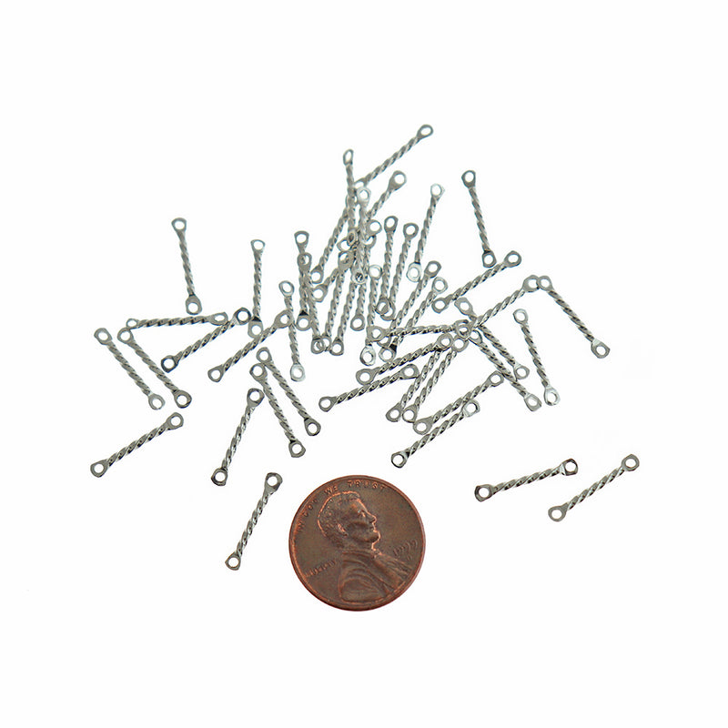6 breloques en acier inoxydable avec connecteur torsadé - SSP452