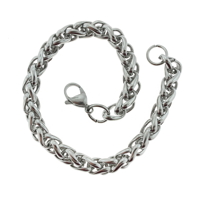Stainless Steel Wheat Chain Bracelet 8 1/2" - 7mm - 1 Bracelet - N563
