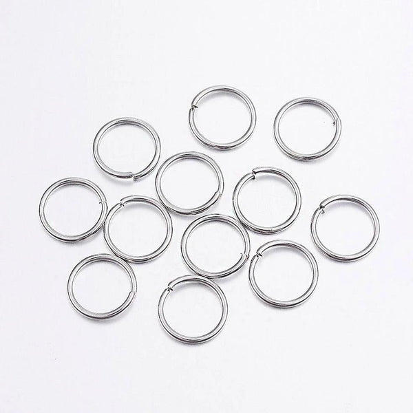 Stainless Steel Jump Rings 12mm x 1.2mm - Open 16 Gauge - 50 Rings - SS042