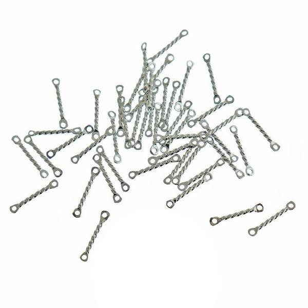 6 Twist Connector Stainless Steel Charms - SSP452
