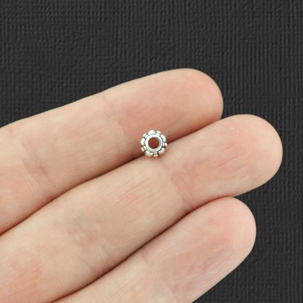 Perles d'espacement marguerite 4 mm x 6 mm - ton argent antique - 50 perles - SC6998