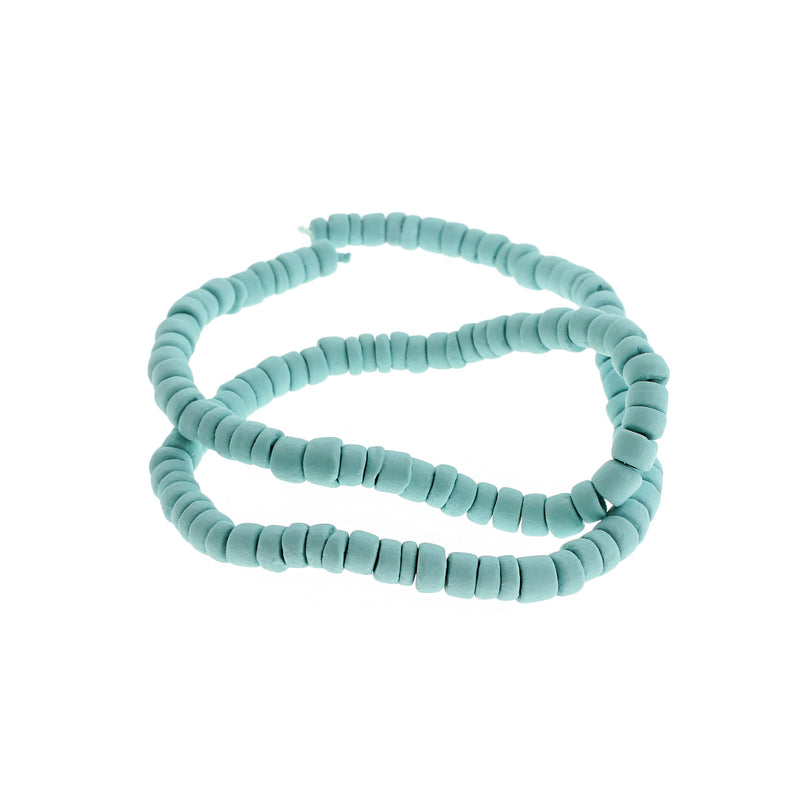 Barrel Coconut Beads 6mm - Turquoise - 1 Rang 126 Perles - BD064