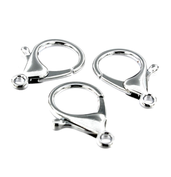 Silver Tone Lobster Clasps 24mm x 35mm - 20 Clasps - FF202