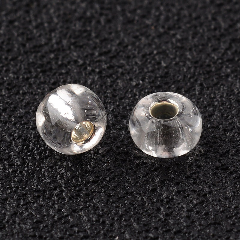 Perles de verre rocaille 6/0 4mm - Doublure argent clair - 50g 496 Perles - BD1297