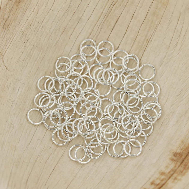 Silver Tone Jump Rings 6mm x 0.7mm - Open 21 Gauge - 350 Rings -  J108