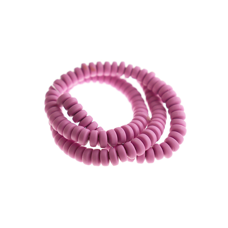 Abacus Polymer Clay Beads 4mm x 7mm - Mauve - 1 Strand 110 Beads - BD1157