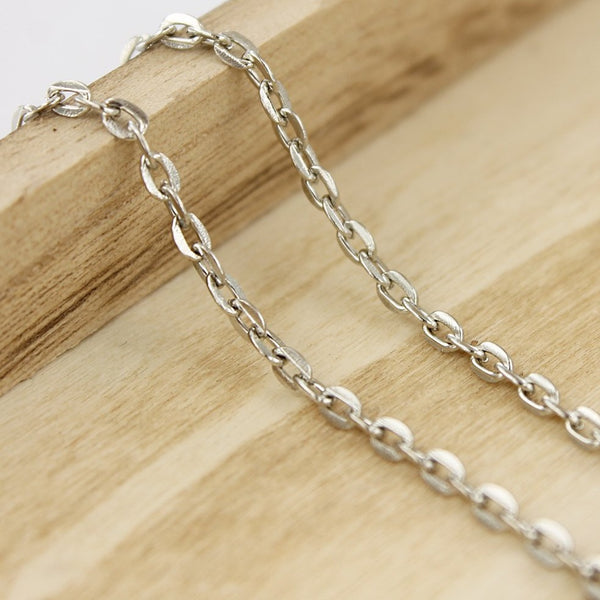 Silver Tone Cable Chain Necklace 16" - 2mm - 1 Necklace - N528