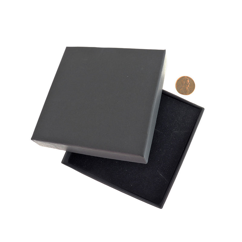 Black Jewelry Box - 9cm x 9cm - 5 Pieces - TL242