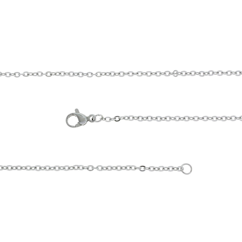 Collier Chaîne Câble Acier Inoxydable 24" - 2mm - 1 Collier - N803