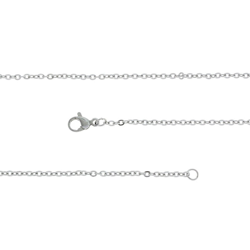 Stainless Steel Cable Chain Necklaces 24" - 2mm - 10 Necklaces - N803
