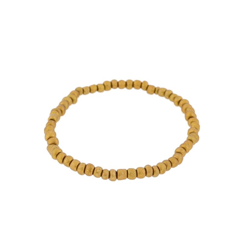 Bracelet Perles de Verre Graines - 65mm - Or - 1 Bracelet - BB110