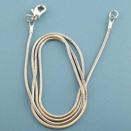 Silver Tone Snake Chain Necklaces 18" - 1.2mm - 5 Necklaces - N006