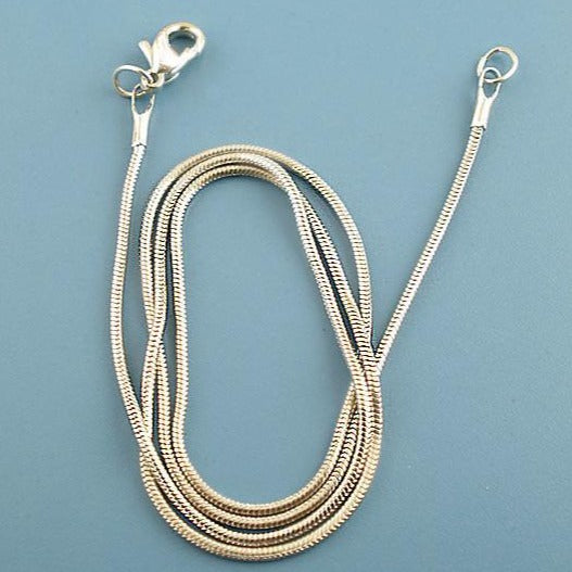 Silver Tone Snake Chain Necklace 18" - 1.2mm - 1 Necklace - N006