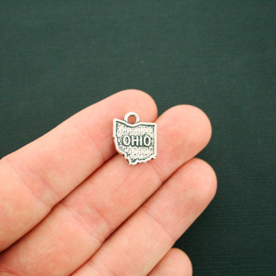 4 Ohio State Antique Silver Tone Charms 2 Sided - SC6347