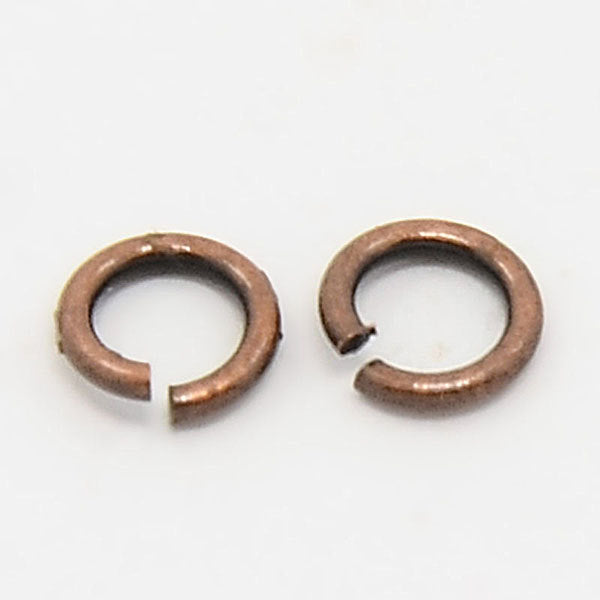 Anneaux de jonction en laiton cuivré 5 mm - Calibre 18 ouvert - 100 anneaux - MT107