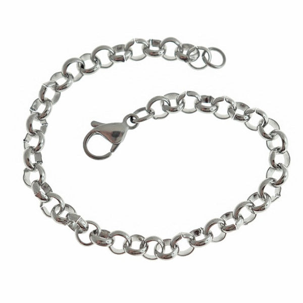 Stainless Steel Cable Chain Bracelet 7" - 5mm - 1 Bracelet - N223