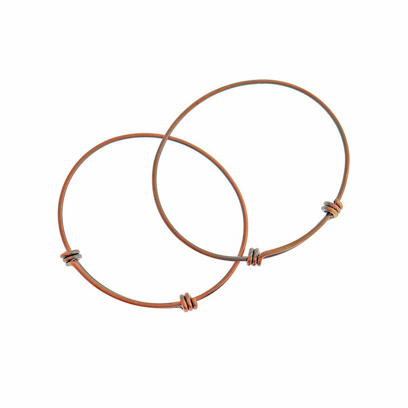 Copper Tone Adjustable Bangle - 64mm - Choose Your Quantity!