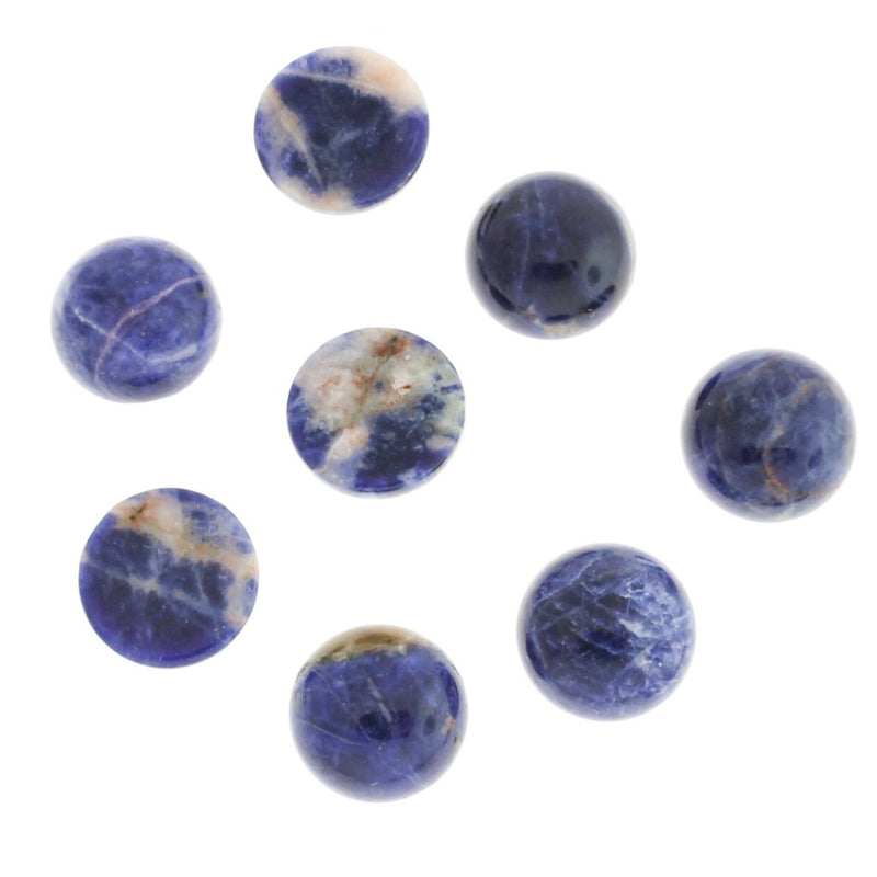 Natural Sodalite Gemstone Cabochon Seals 12mm - 4 Pieces - CBD034