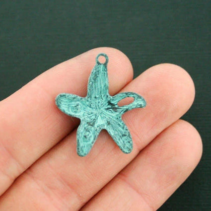 2 Starfish Antique Bronze Tone Charms - BC1701