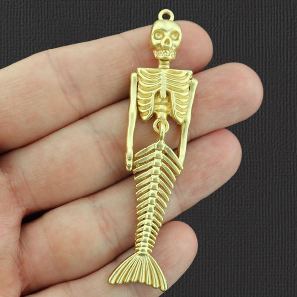 Mermaid Skeleton 18K Gold Plated Charm 3D - GC716