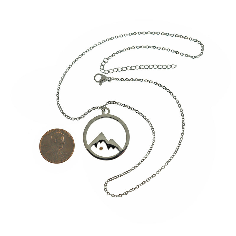 Stainless Steel Cable Chain Necklaces 17.71" With Creativity Mustard Seed Pendant - 5 Necklaces - Z135