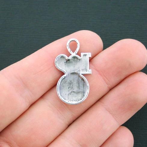 4 Volleyball Antique Silver Tone Charms - SC4483