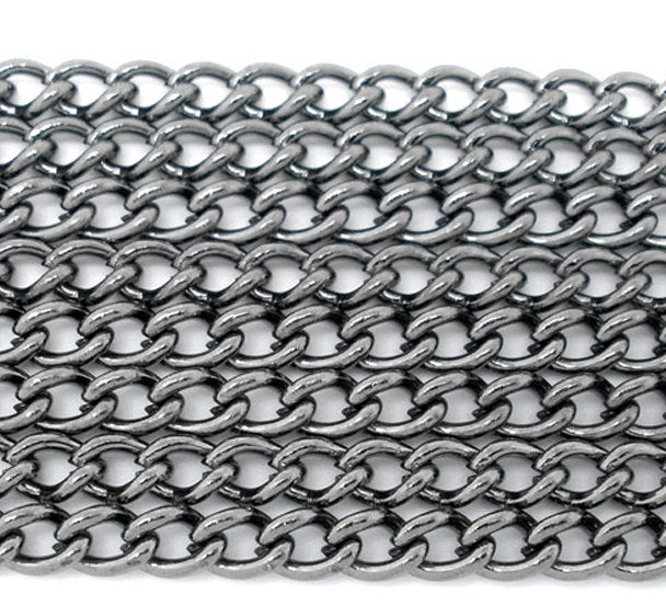 Bulk Gunmetal Tone Curb Chain 32ft - 3mm - FD183