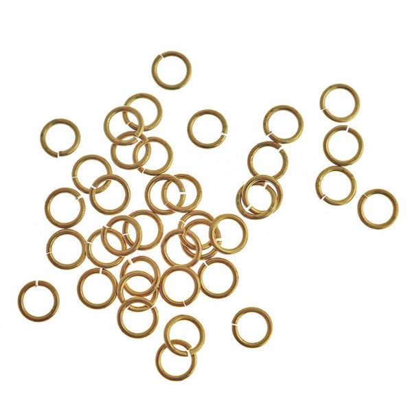 Gold Tone Jump Rings 8mm x 1.2mm - Open 16 Gauge - 100 Rings - J139