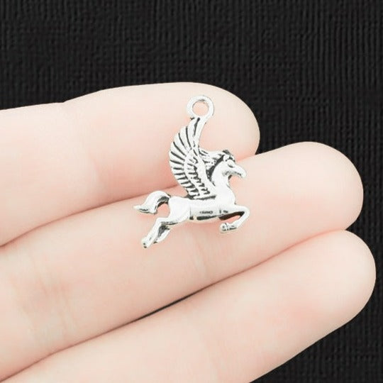 10 Pegasus Antique Silver Tone Charms - SC1177