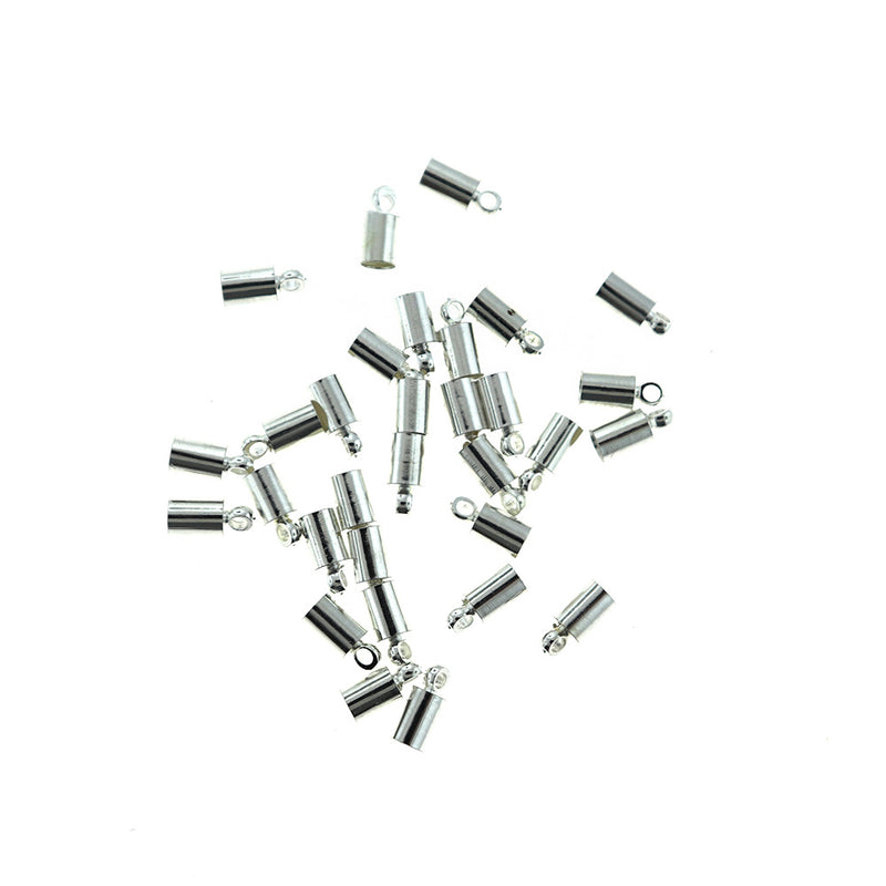 Embouts de cordon argentés - 9 mm x 4 mm - 75 pièces - FD027