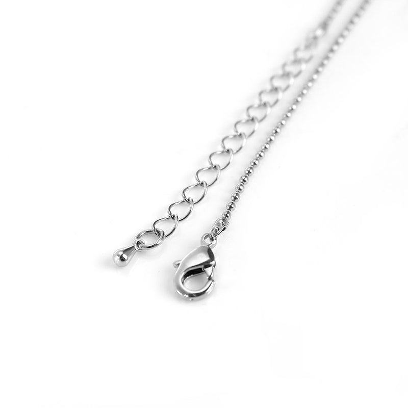 Silver Tone Ball Chain Necklace 27" - 1.5mm - 6 Necklaces - N043
