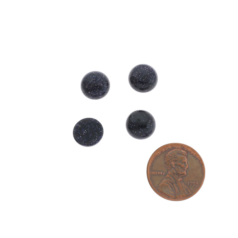 Imitation Blue Goldstone Gemstone Cabochon Seals 10mm - 4 Pieces - CBD003-J
