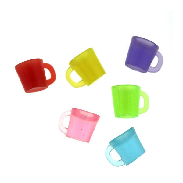 5 Assorted Coffee Cup Resin Charms 3D - K075