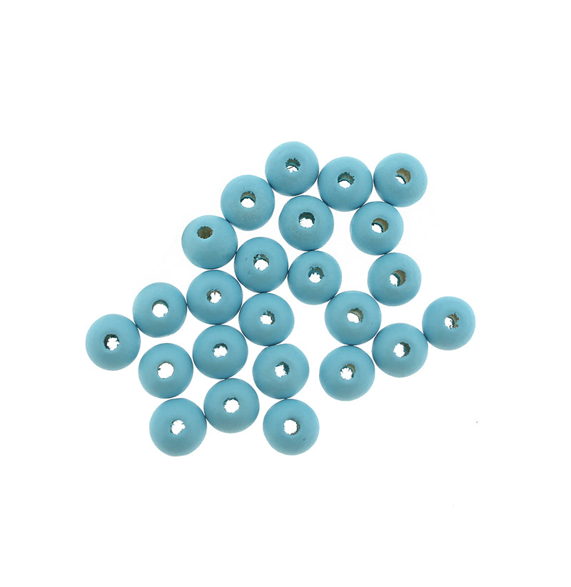Perles en Bois Intercalaire 8mm - Bleu Clair - 200 Perles - BD1418