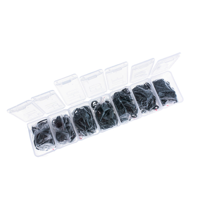 1375 Jump Rings Black Tone Assorted Sizes in Handy Storage Box - TL038