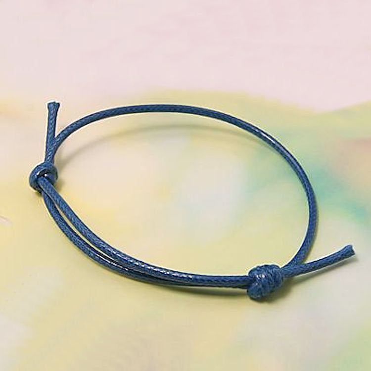 Blue Wax Cord Bracelets - 40-80mm - 4 Bracelets - N073