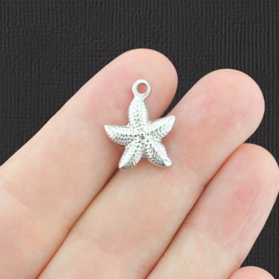 2 Starfish Stainless Steel Charms - SSP13