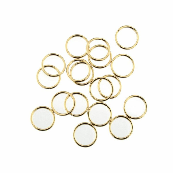 Gold Stainless Steel Jump Rings 10mm x 1mm - Open 18 Gauge - 25 Rings - SS073