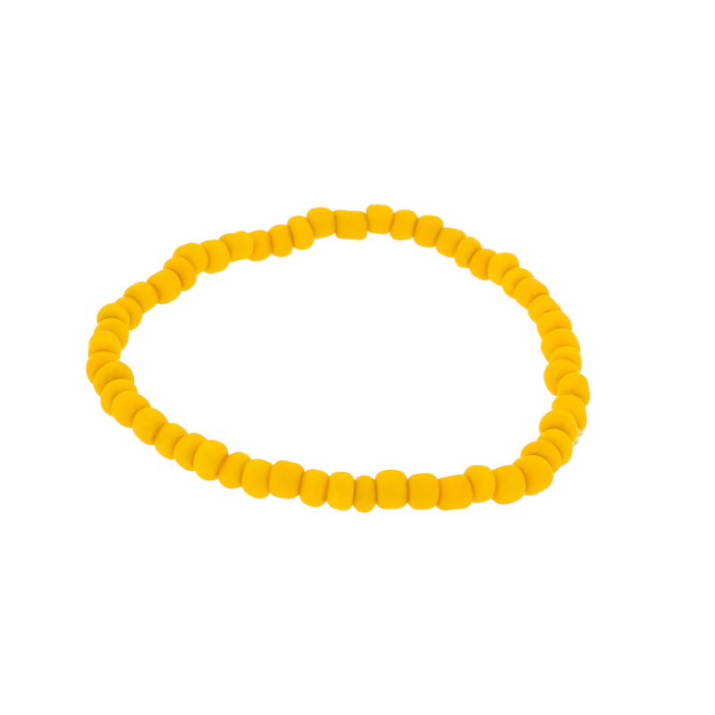 Seed Glass Bead Bracelet - 65mm - Yellow - 1 Bracelet - BB103