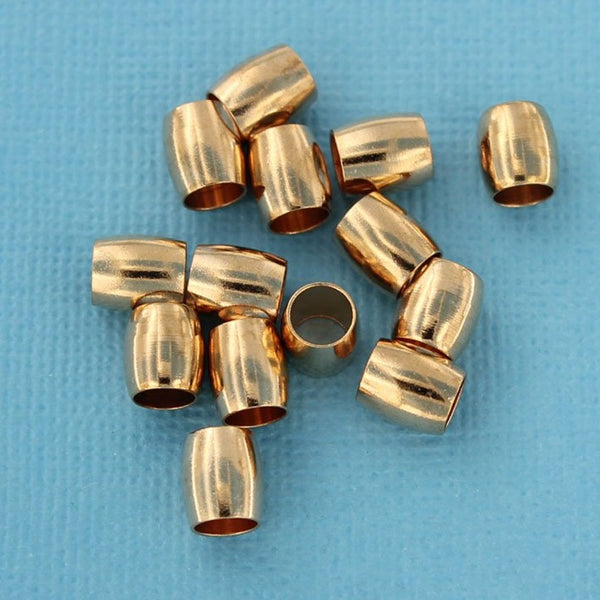Perles d'espacement en laiton 7,5 mm x 7 mm - ton or - 10 perles - FD454