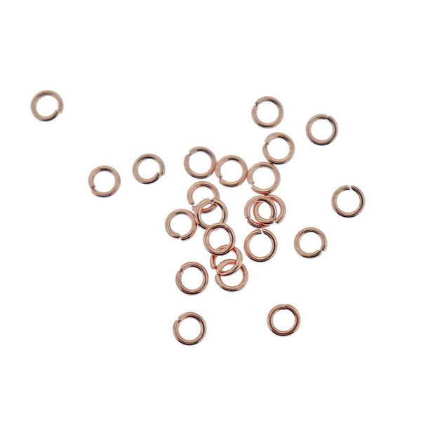 Rose Gold Tone Jump Rings 5mm x 1mm - Open 18 Gauge - 25 Rings - SS076