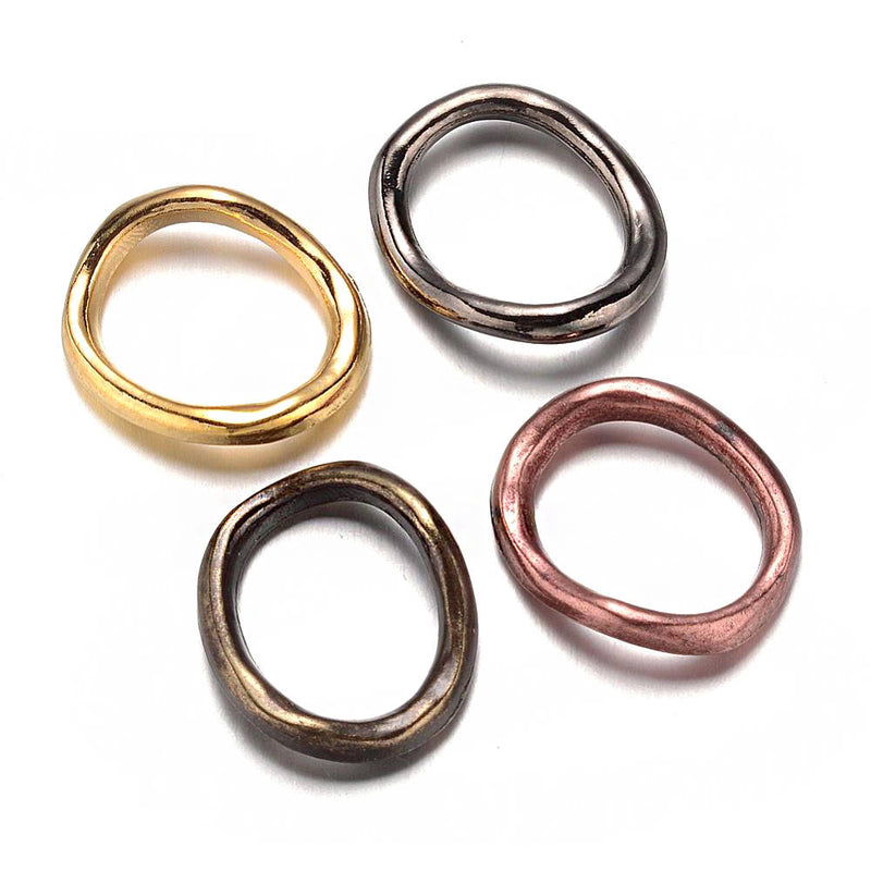 Assorted Tone Linking Rings 17mm x 21mm - Closed 9 Gauge - 8 Rings - MT562