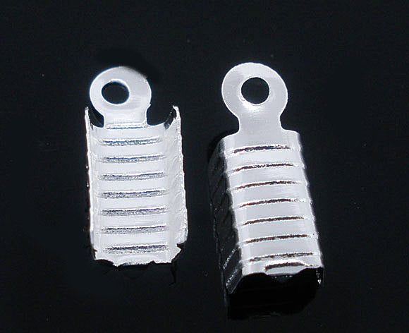 Embouts de cordon argentés - 12 mm x 5 mm - 100 pièces - FD143