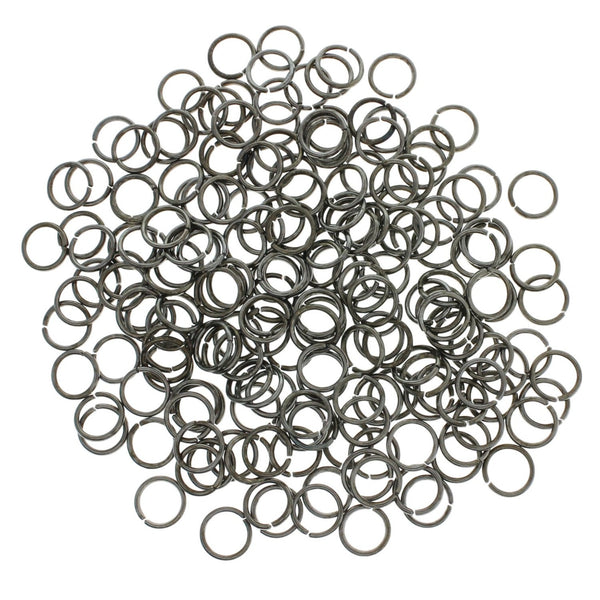 Gunmetal Tone Jump Rings 8mm x 1mm - Open 18 Gauge - 200 Rings - J272