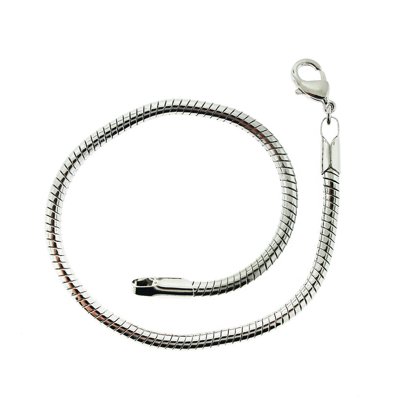 Brass European Snake Chain Bracelet 8.5" - 3mm - 5 Bracelets - N164